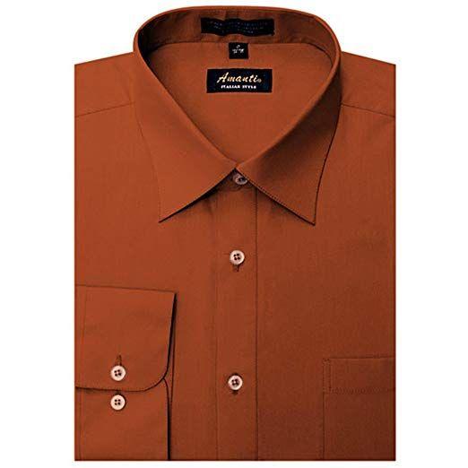 Rust Colored Logo - Amanti Rust Colored Men's Dress Shirt Collar Classic Button 17.5-34 ...