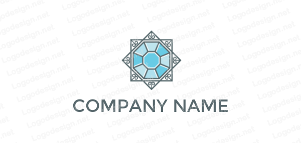 Filagree Company Logo - octagon gem set in star filigree | Logo Template by LogoDesign.net
