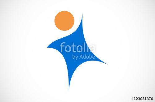 Blue and Orange Circle People Logo - people happy logo