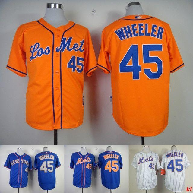 Orange and Blue Baseball Logo - 45 Zack Wheeler Jersey Mets Blue White Pinstripe Orange Zack Wheeler ...