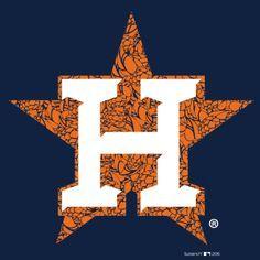 Blue and Orange Circle People Logo - Houston Astros Secondary Logo (2013) H on orange star