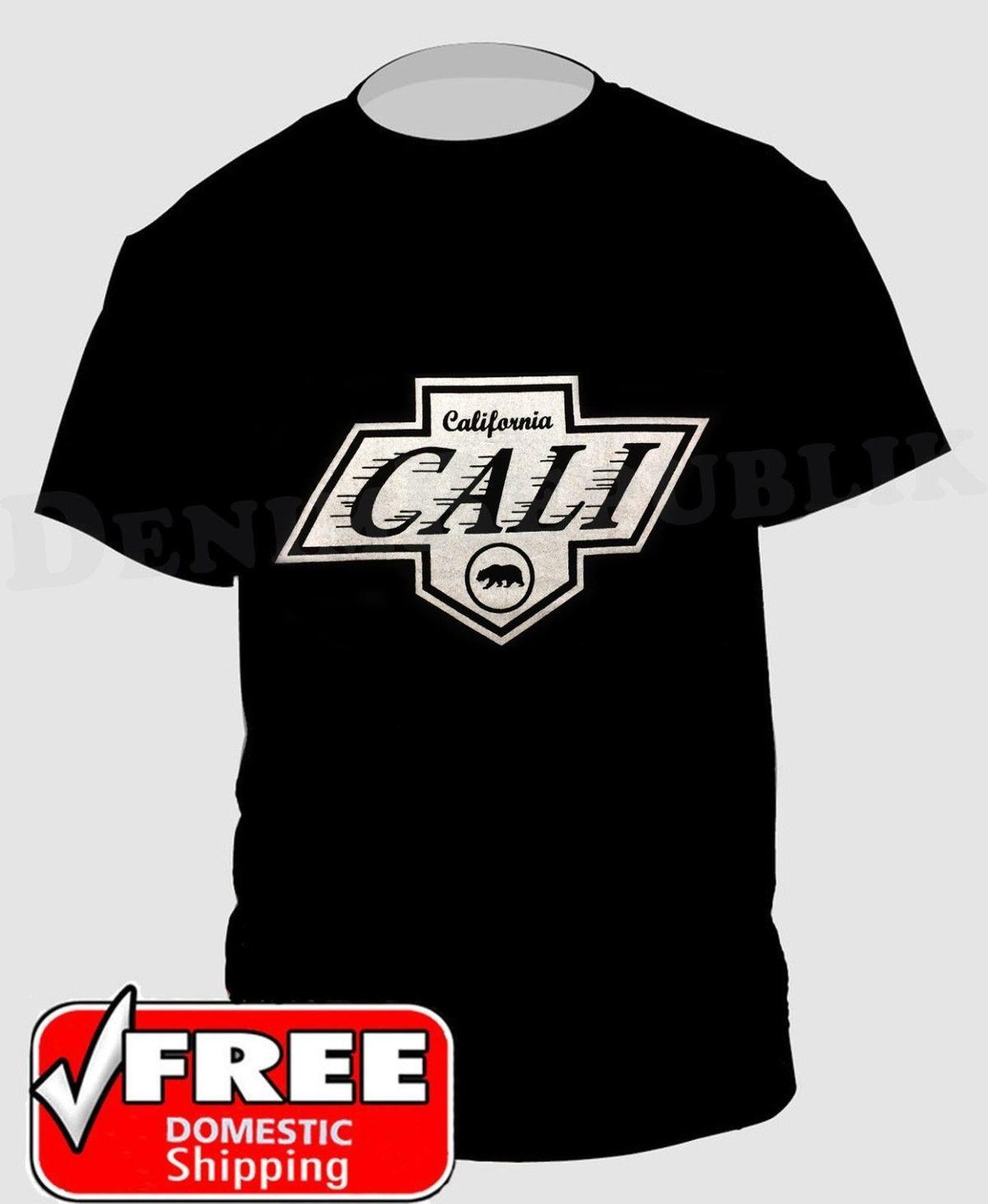 Cali Life Logo - CALIFORNIA LA Kings Logo Black Tee New Mens Cali Life T Shirt CA