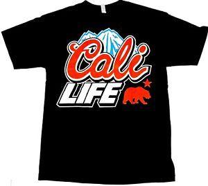 Cali Life Logo - CALI LIFE T-shirt California Beer Logo Tee 100% Cotton Men Black New ...