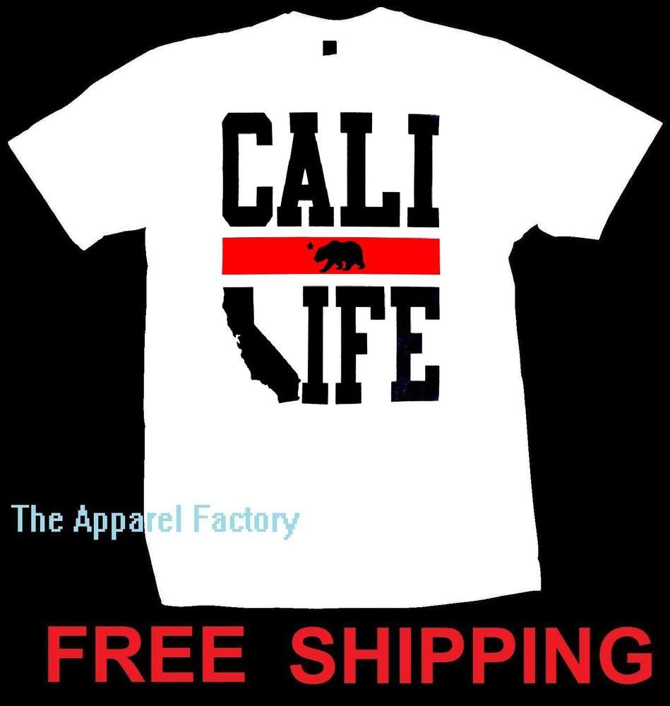 Cali Life Logo - New Men's CALI LIFE CALIFORNIA REPUBLIC White T Shirt S-3XL Bear ...
