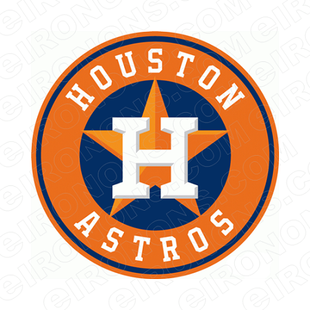 Orange and Blue Baseball Logo - HOUSTON ASTROS ORANGE AND BLUE LOGO SPORTS MLB BASEBALL T SHIRT IRON
