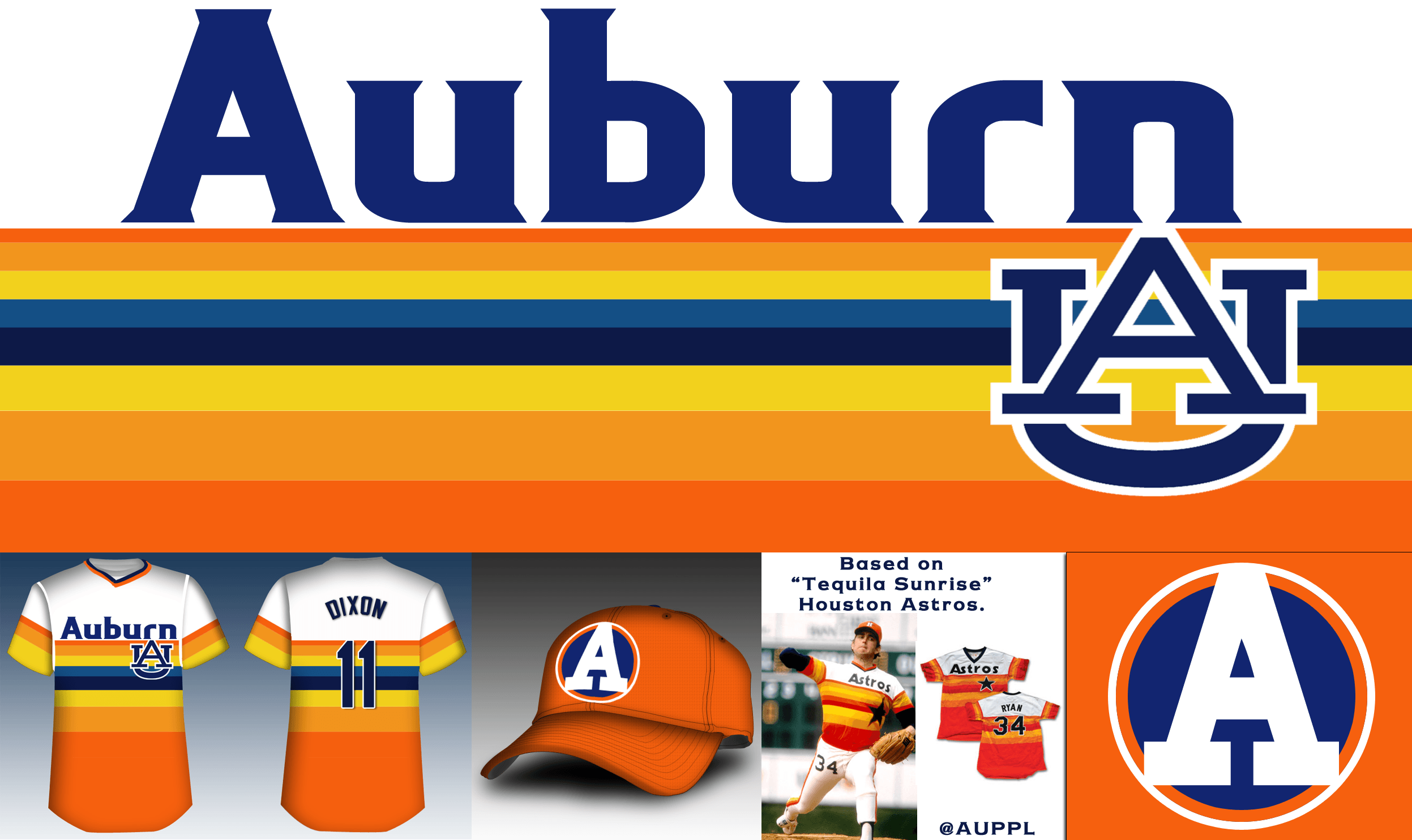 Orange and Blue Baseball Logo - Redesigning the Auburn baseball uniform - College and Magnolia