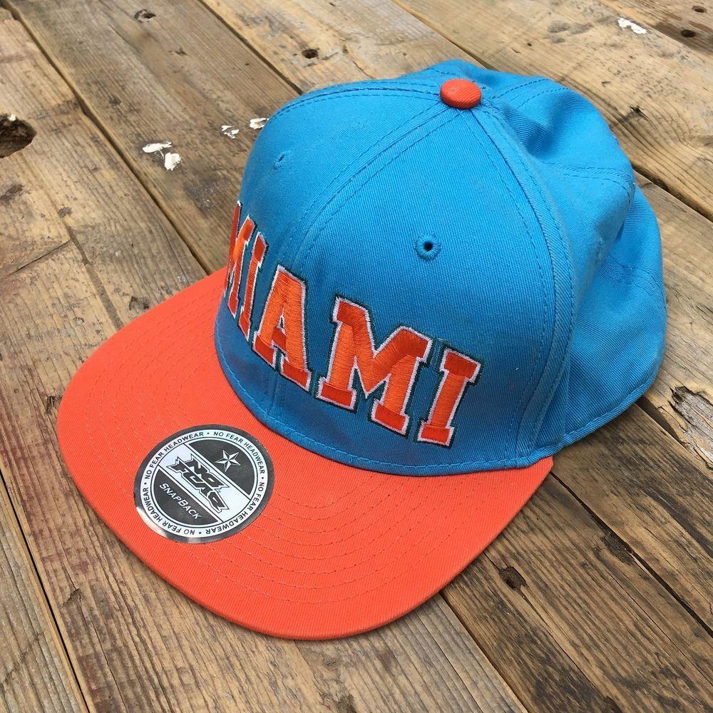 Orange and Blue Baseball Logo - No Fear MIAMI Adjustable Snap Back Baseball Cap/Hat Classic Blue ...