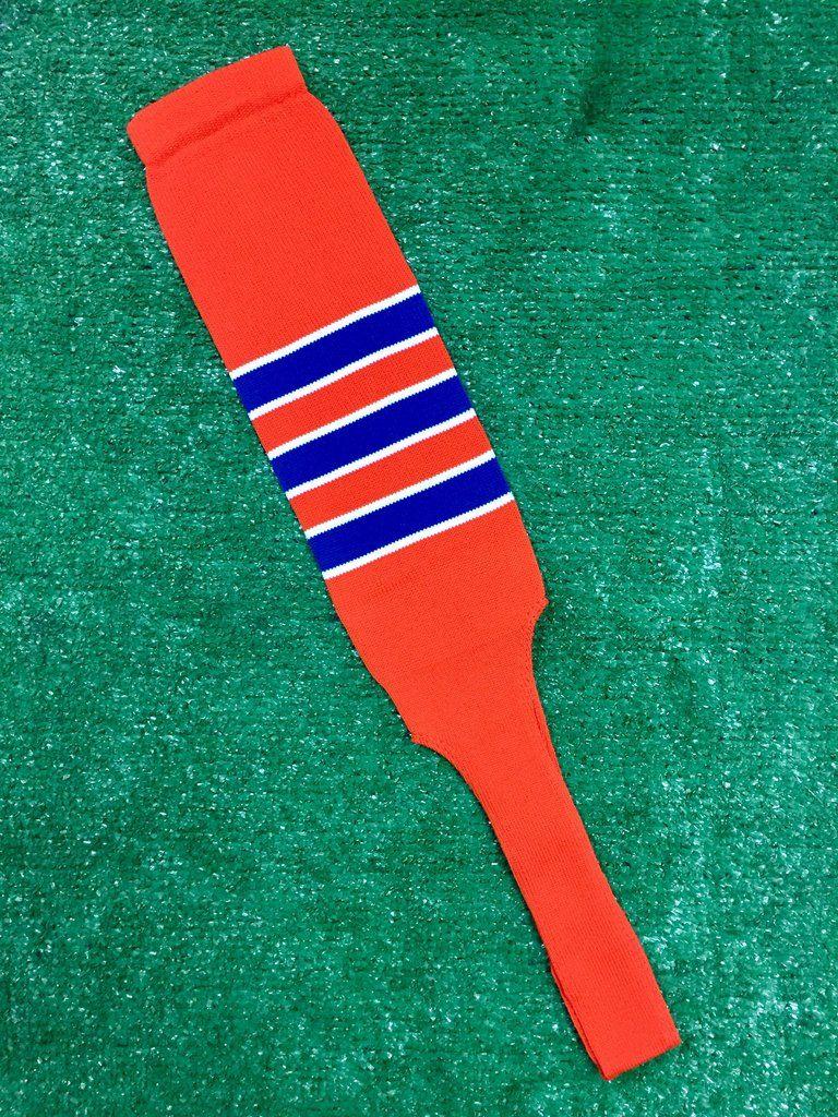 Orange and Blue Baseball Logo - Baseball Stirrups 4 or 8 Orange with Royal Blue Stripes Trimmed