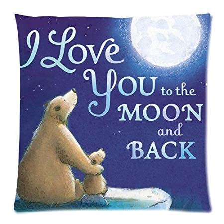 Square Blue Lion Logo - HX-LDS I Love You To The Moon And Back Two Sides Decorative Square ...