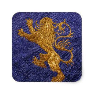 Square Blue Lion Logo - Blue Lion Stickers & Labels | Zazzle UK