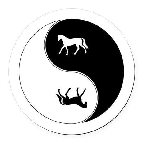 Horse Yin and Yang Logo - Yin Yang Horse Symbol Round Car Magnet by naturewear