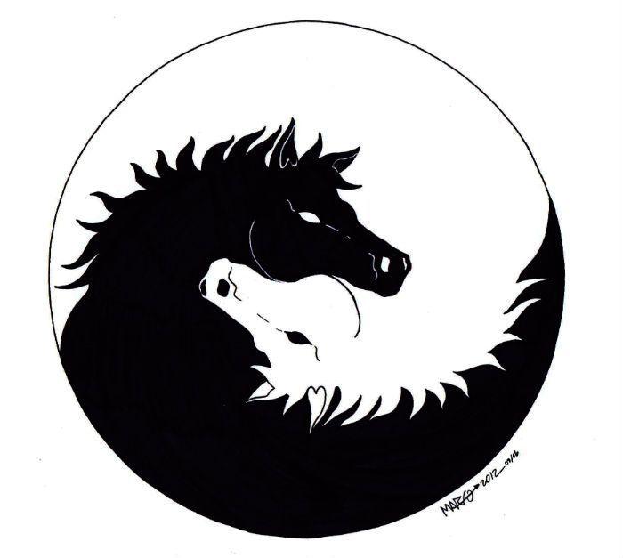 Horse Yin and Yang Logo - Yin-Yang Equino | zenfishworld in 2019 | Yin yang, Yin yang designs ...