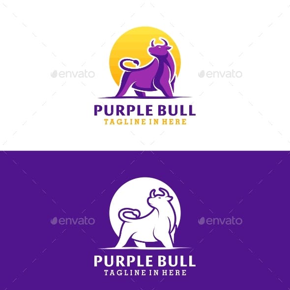 Purple Bull Logo - Bull Logo Graphics, Designs & Templates from GraphicRiver