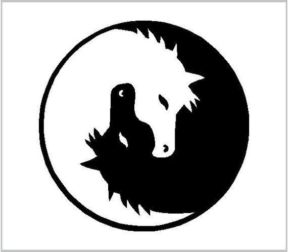 Horse Yin and Yang Logo - Horse Equestrian Ying Yang Pony Decal Vinyl Sticker Horse Ying | Etsy