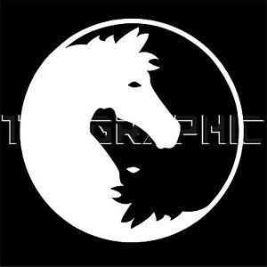 Horse Yin and Yang Logo - YIN YANG HORSES DARK BRIGHT LOVE DECAL VINYL STICKER ANIMAL LOVER | eBay