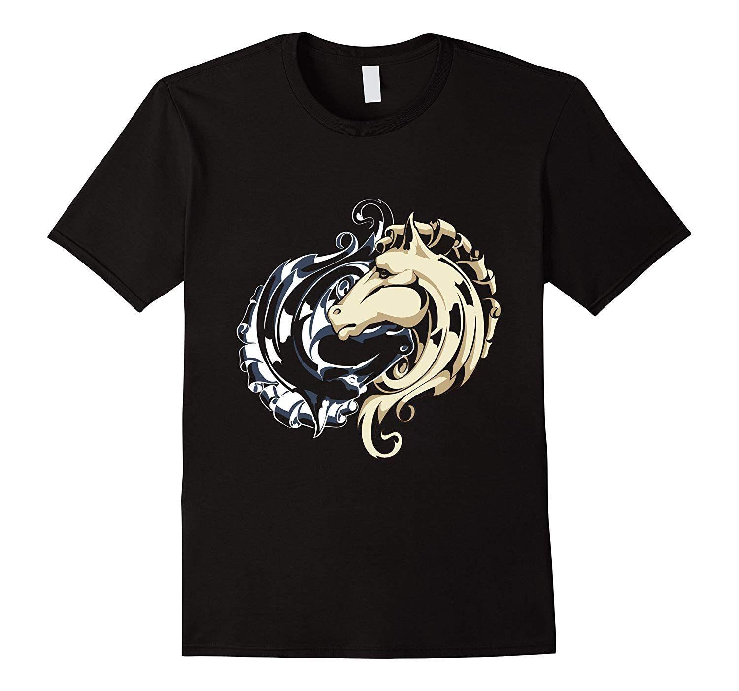 Horse Yin and Yang Logo - Yin-yang Horse t-shirt Ying Yang Horse Horseback Riding Tee Horse ...