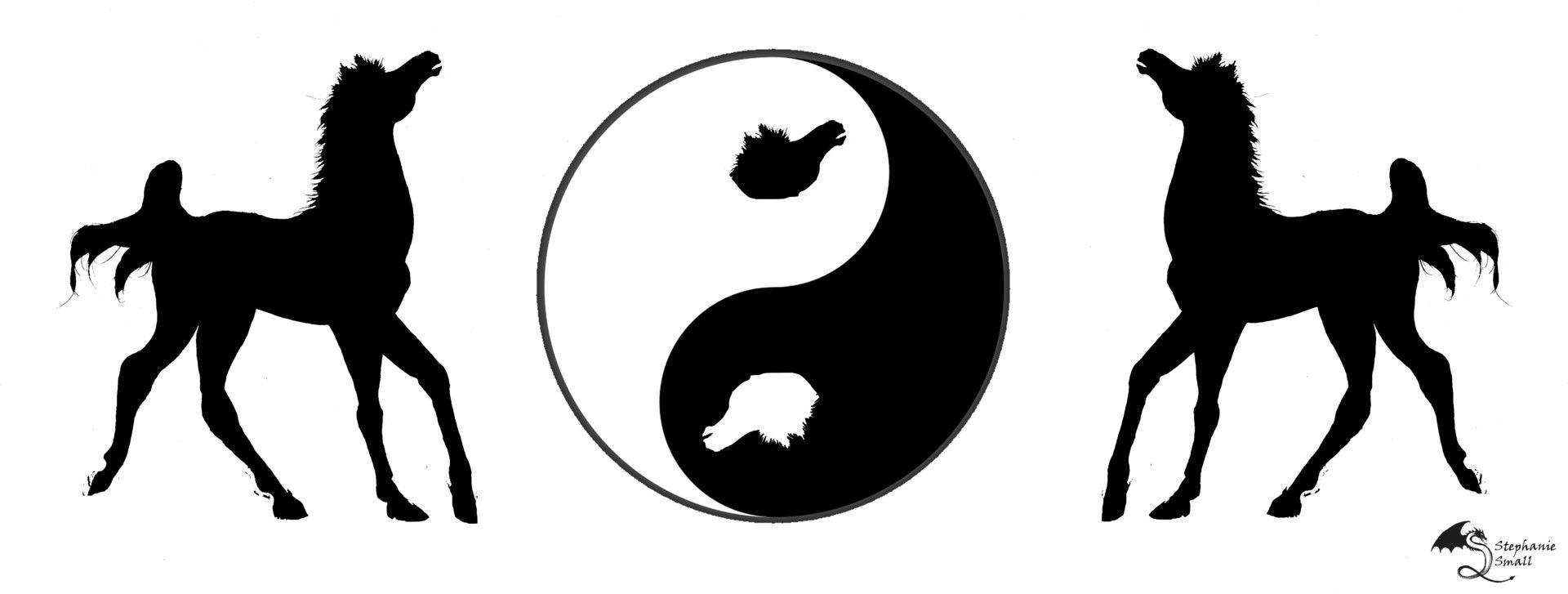 Horse Yin and Yang Logo - ArtStation - Horse Pony Equine Equus Equestrian Horseback Riding ...