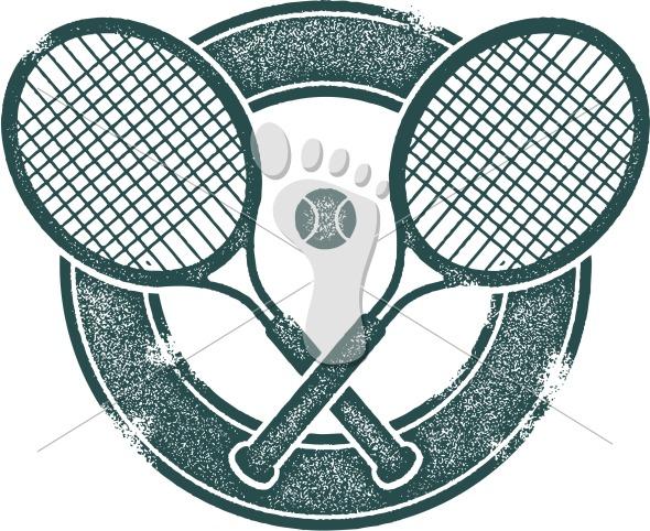 Crossed Racquets Logo - Vintage Style Tennis Sport Clip Art | StompStock - Royalty Free ...