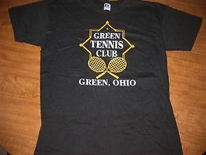 Crossed Racquets Logo - GREEN TENNIS CLUB med T shirt OHIO Uniontown crossed rackets logo