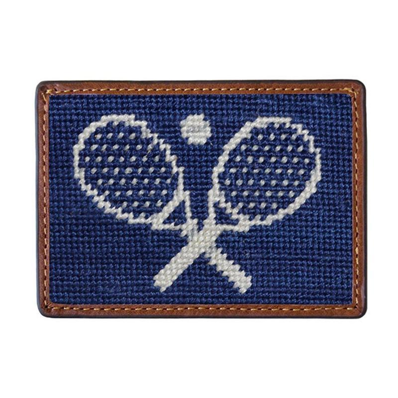 Crossed Racquets Logo - Smathers & Branson Crossed Racquets Needlepoint Credit Card Wallet ...