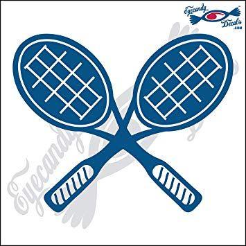 Crossed Racquets Logo - Amazon.com: Eyecandy Decals Tennis Racquets Crossed 6