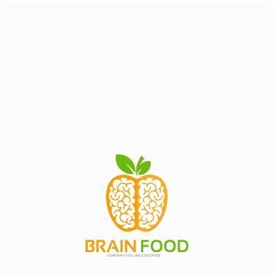 Tangerine Food Logo - Brain Food Template. New Design Inspiration. Logo templates