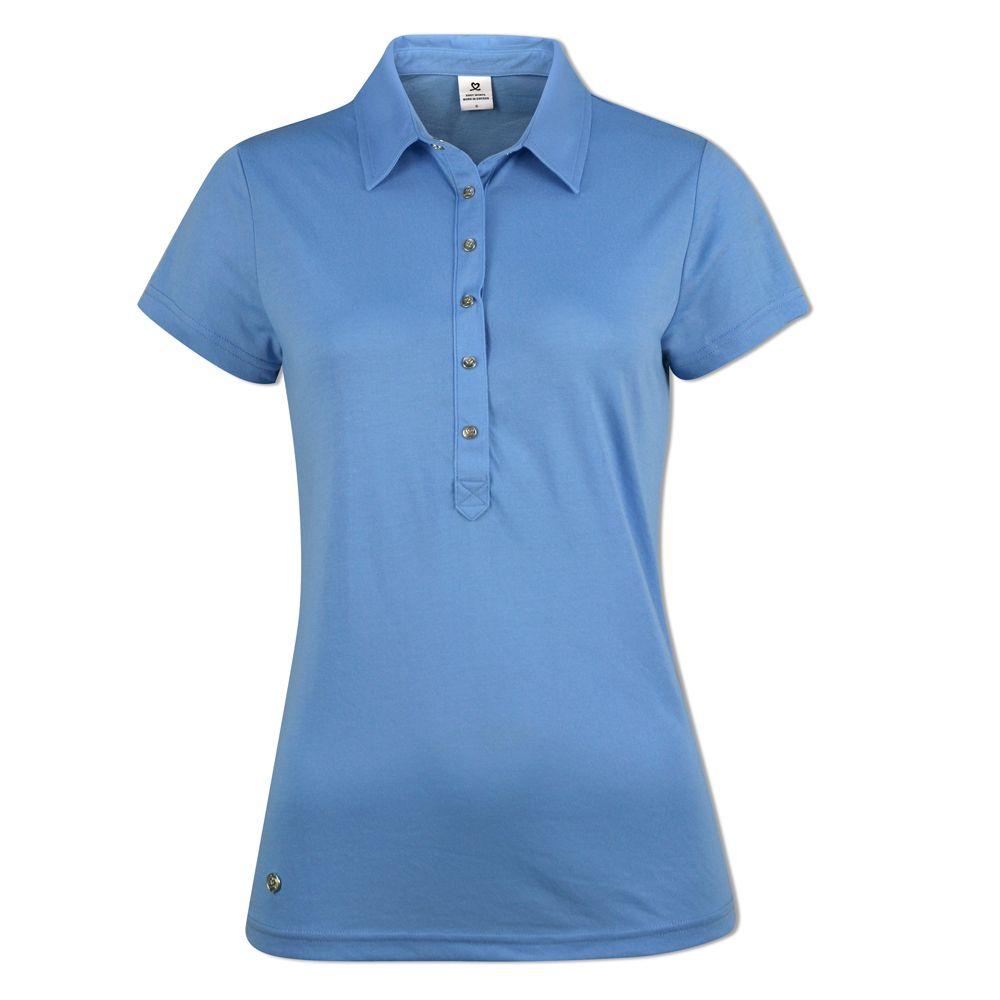 Lavender Polo Logo - Daily Sports Short Sleeve Polo with UPF30+ in Lavender Blue - GolfGarb