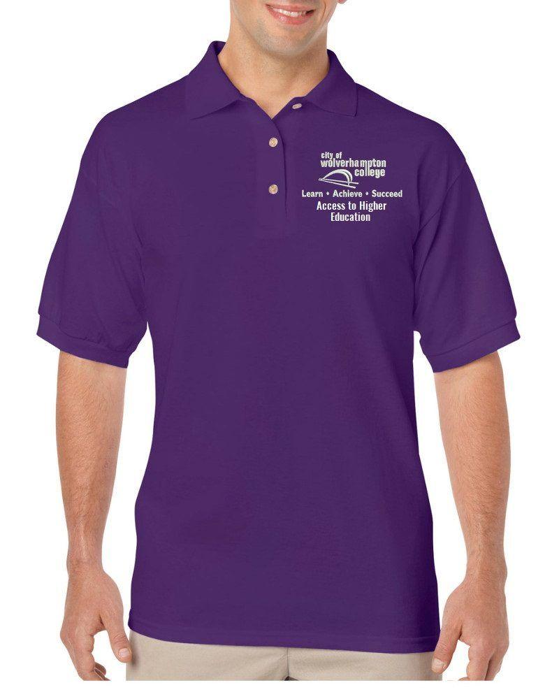 Lavender Polo Logo - Wolv Coll Higher Ed Purple Polo Shirt (8800) - LA Clothing Solutions