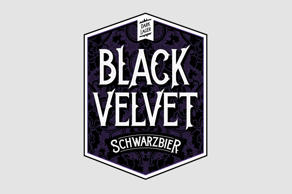 American Beer Logo - Black Velvet - Schwarzbier Beer-Type Logo with Twicolabs Font