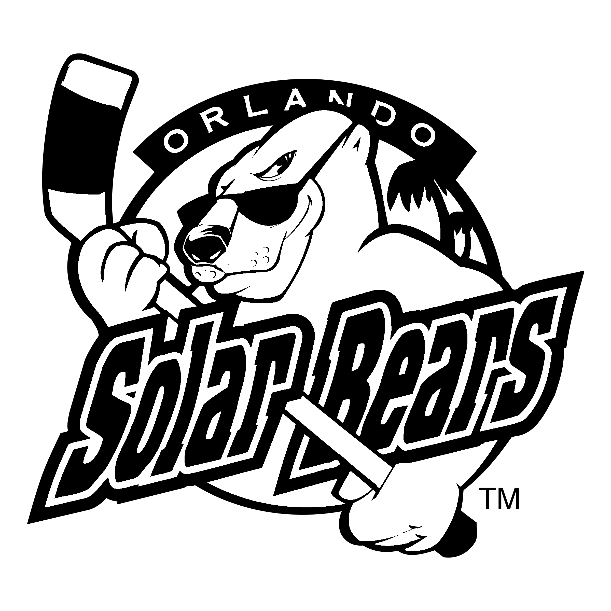 Black and White Bears Logo - Orlando Solar Bears Logo PNG Transparent & SVG Vector