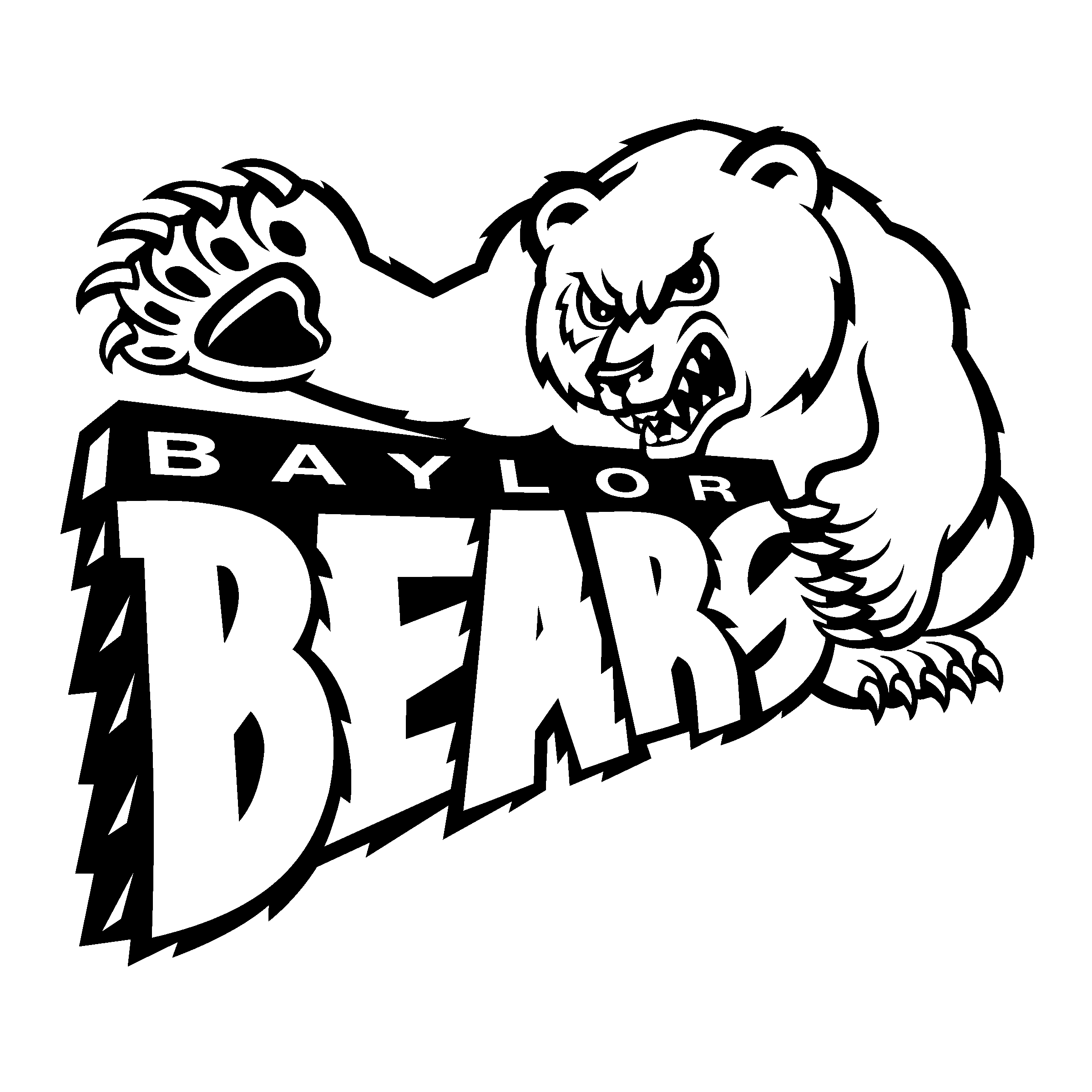Black and White Bears Logo - Baylor Bears Logo PNG Transparent & SVG Vector