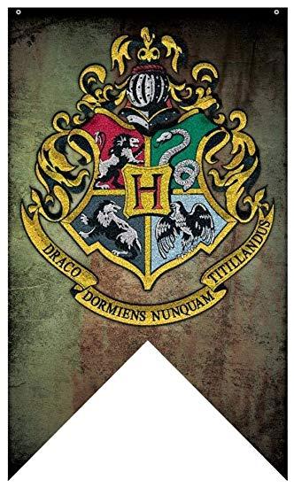 Hogwarts Logo - Calhoun Sportswear Harry Potter Hogwarts Crest Wall Banner: Amazon ...
