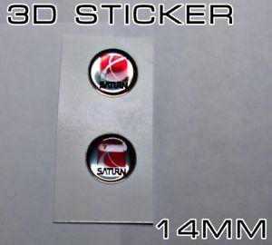 Saturn Vue Logo - 2x Saturn 3D STICKERS 14mm LOGO EMBLEM with inscription S-L ...