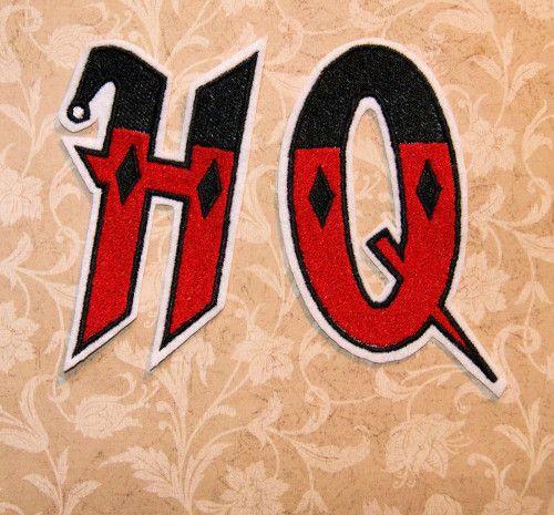 Red and Black Diamond Logo - Harley Quinn HQ Diamond Logo Iron On Embroidery Patch MTCoffinz