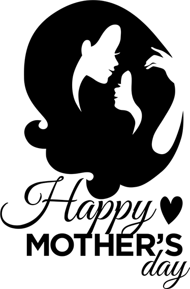 Black Mother's Day Logo - Happy Mother's Day Window Sticker - TenStickers