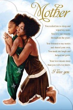 Black Mother's Day Logo - Mother and Daughter - African American Mother's Day Card
