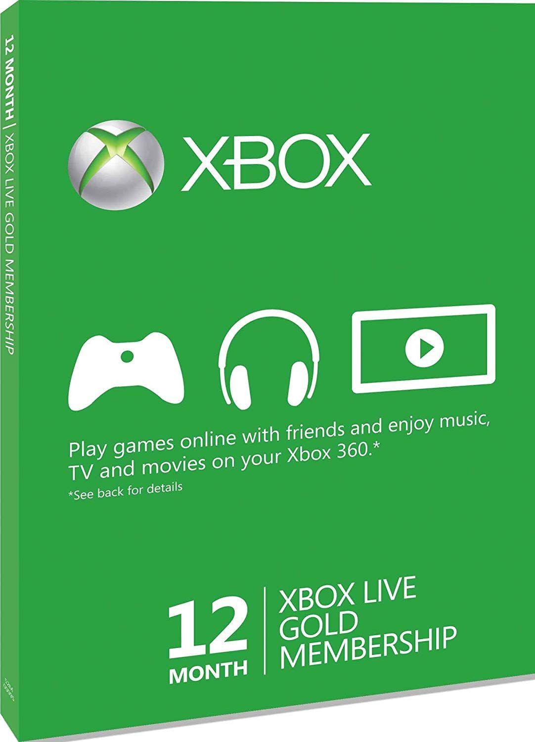 Green Xbox 360 Logo - Xbox LIVE Gold 12 Month Membership Card (Xbox One 360): Amazon.co.uk