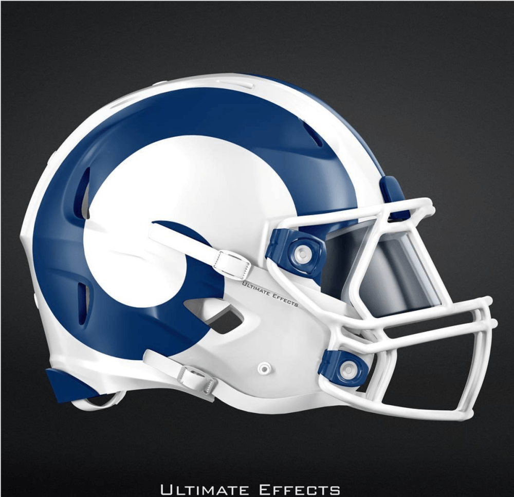 Rams Helmet Logo - Artist designs awesome concept Rams helmet