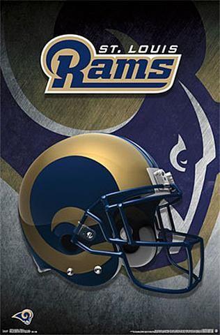 Rams Helmet Logo - St. Louis Rams Official NFL Team Helmet Logo Wall Poster