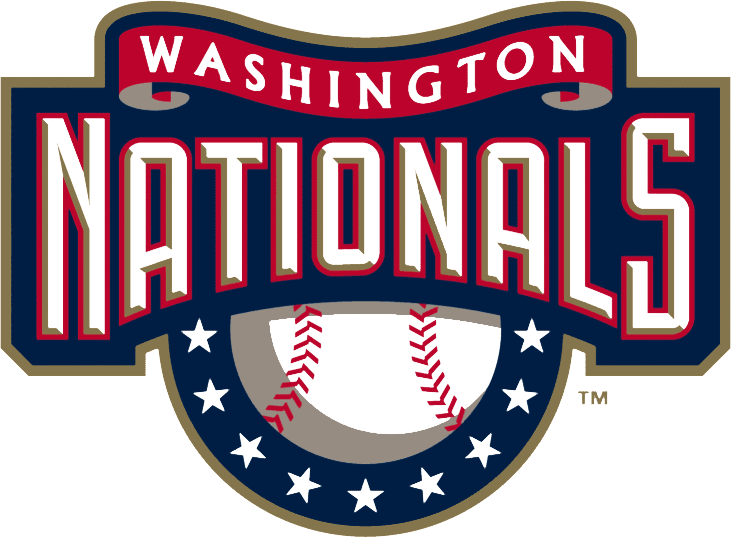 Red and Gold Team Logo - Washington Nationals Primary Logo - National League (NL) - Chris ...