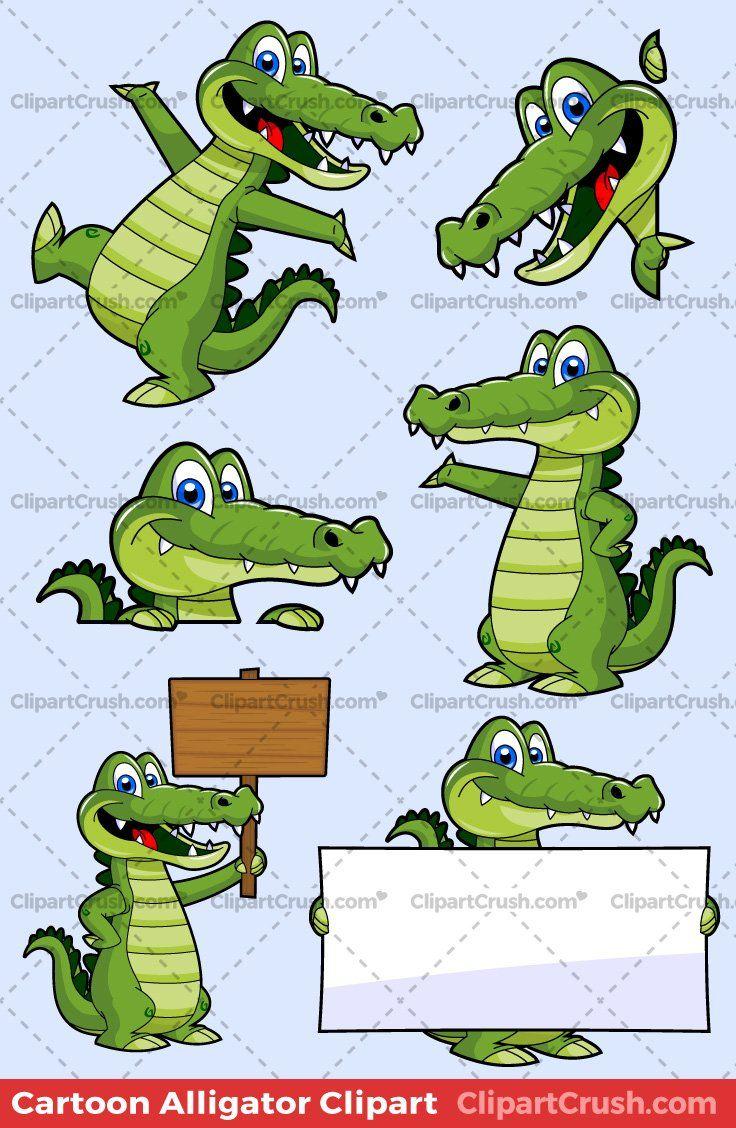Happy Alligator Logo - Cartoon Alligator Clipart for Teachers Mascot Vector Clip