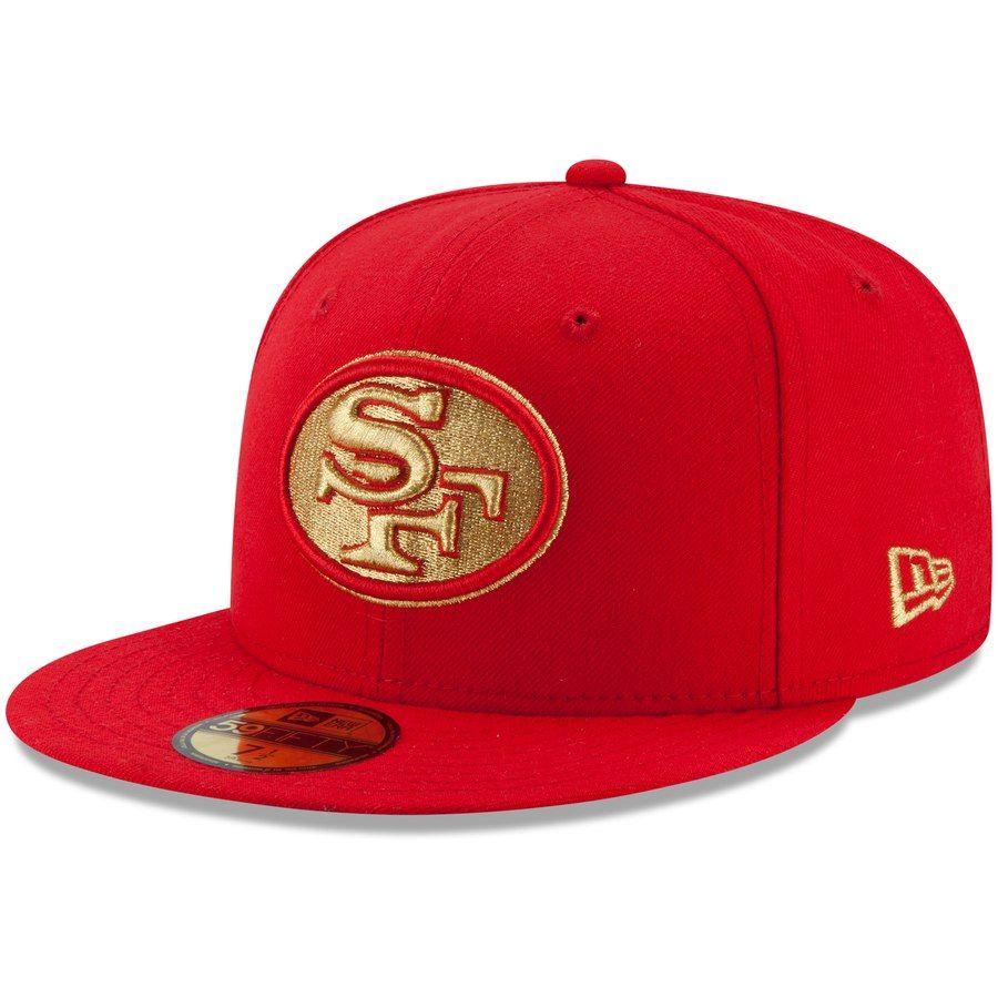 Red and Gold Team Logo - Men's San Francisco 49ers New Era Scarlet On The Fifty Super Bowl