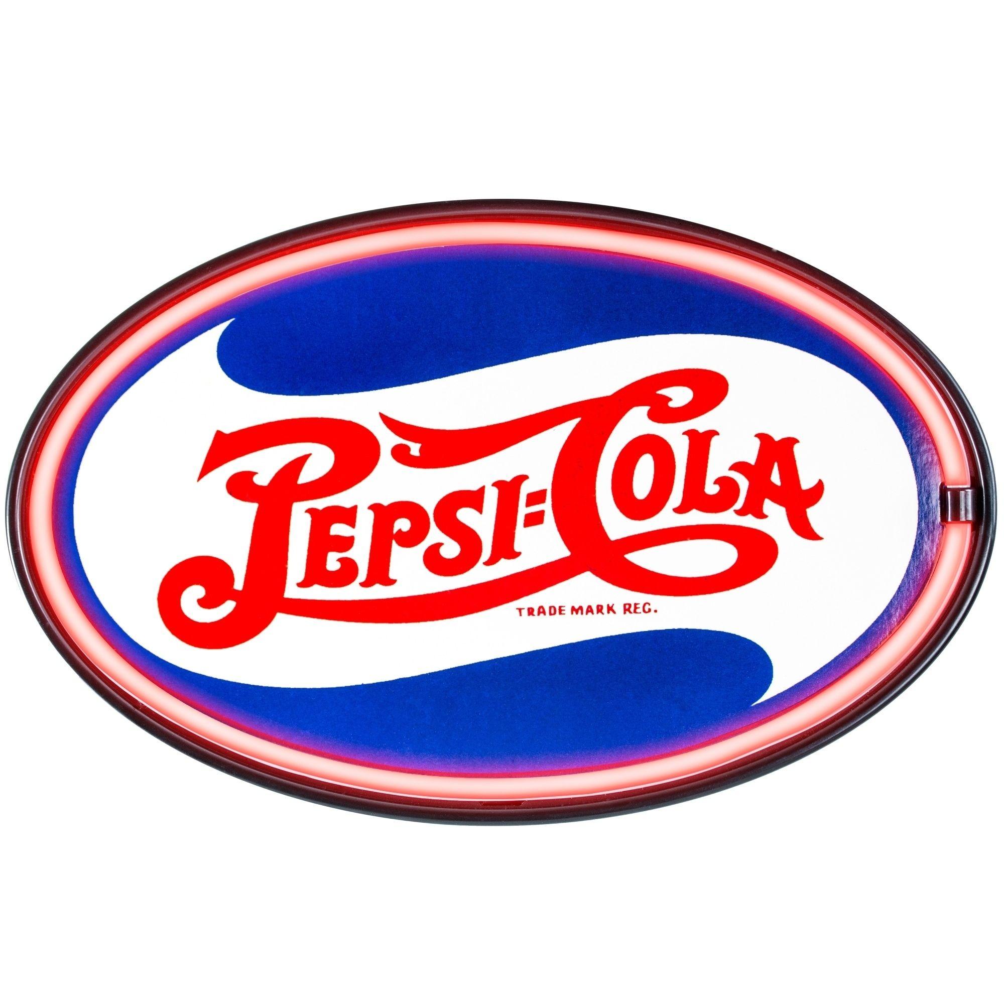 Old Pepsi Cola Logo - Shop Millennium Art Vintage Pepsi Cola Oval Shaped LED Light Up Sign ...