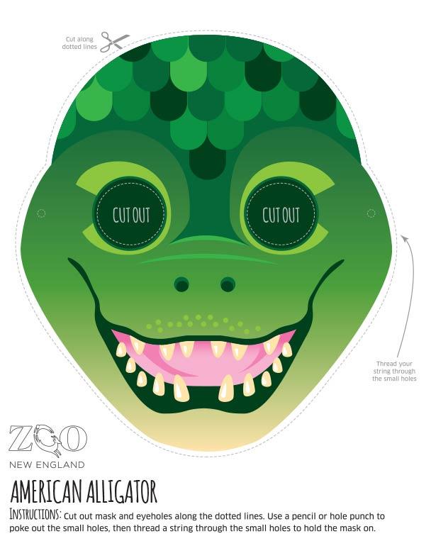 Happy Alligator Logo - Alligator Mask. Zoo New England