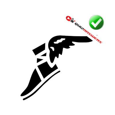 Black Shoe with Wing Logo - Flying Shoe With Wings Logo - Logo Vector Online 2019