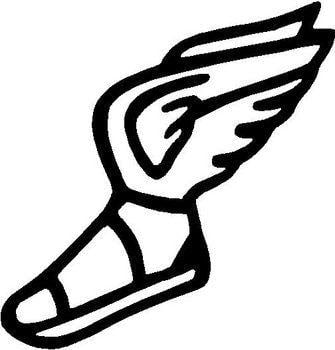Black Shoe with Wing Logo - LogoDix