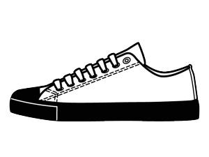 Black Shoe with Wing Logo - Ethletic
