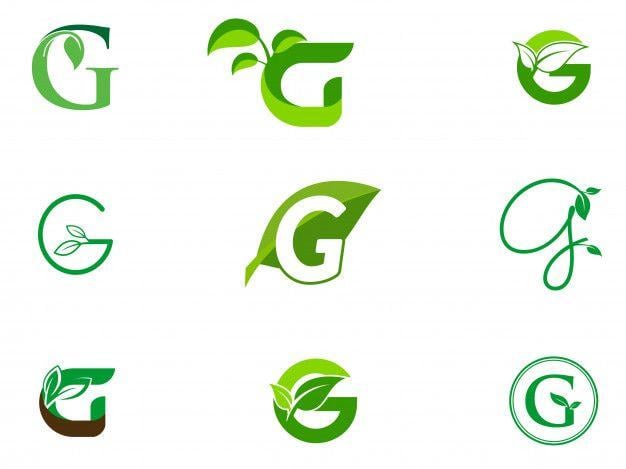 Green G Logo - Leaf initials g logo set Vector | Premium Download