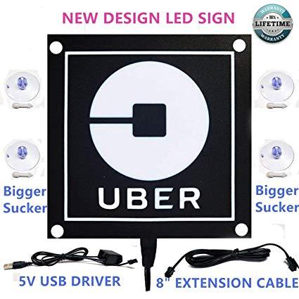 Uber Driver Logo - Uber Sign Light with New Uber Logo Uber EL Car Sticker