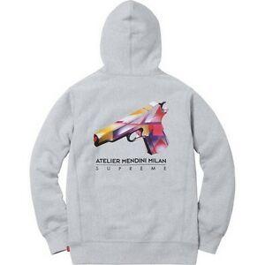 Mendini Box Logo - SUPREME Mendini Gun Hooded Sweatshirt Heather Grey L box logo camp ...